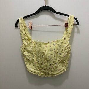 House of CB Yellow Floral Crop Top